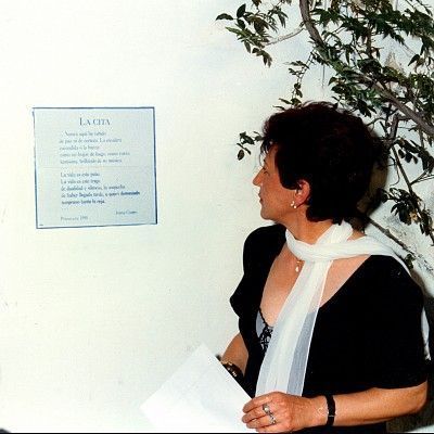 1995. Patio de la cancela Palacio de Viana. Colocación de azulejos, Córdoba
